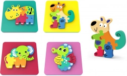 Dyrepuslespil i skum 14x14 cm
