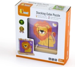 Viga skubbe-pusleklodser safari – træklodser til børn, 9 klodser