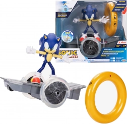 Sæt JAKKS SONIC THE HEDGEHOG – figur med fjernstyret køretøj med ring