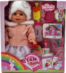 Interaktiv dukke lille Zosia fejrer fødselsdag 35 cm + tilbehør WOOPIE ROYAL