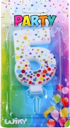 Fødselsdagslys tal 5 med prikker