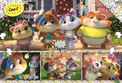 Puslespil 100 brikker 44 CATS – sammentømret venneflok