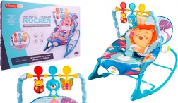 Liggestol og vippe med vibrationer blå løve