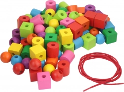 Farverige træk maxi perler med snøre 92 stk