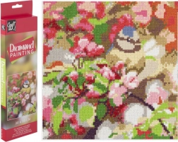 diamantmaling mejse på gren 30 × 30 cm