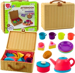 Børns tesæt i kurv, 23 dele