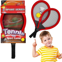 WOOPIE store tennis- og badmintonketchere til børn med sæt med bold og fjerbold