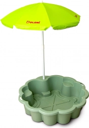 sandkasse blomst EKO grøn med parasol
