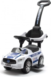 Børne-løbecykel med styrestang og lyde POLICE – hvid