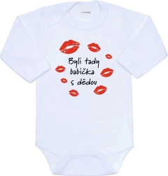 Babybody med print New Baby Bedstemor og bedstefar var her, langærmet
