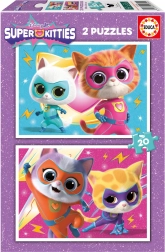 Puslespil Super Kitties 2×20 brikker
