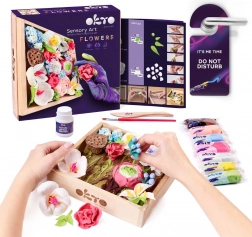OKTO ROMANCE Kunstnerisk modelleringssæt DIY blomster med træramme 21x21 cm