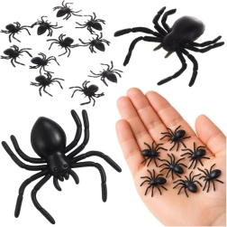 Plastiske edderkoppe-dekorationer RUHHY 10 stk.
