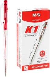 Kuglepen M&G K1 0,5 mm – rød refill