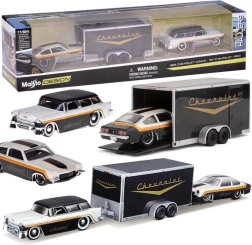 Maisto metalbiler Chevrolet Nomad 1955 og Chevrolet Vega 1971 med trailer