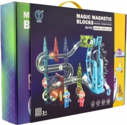 Magnetisk kuglebane med 80 dele med lys og musik