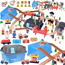 Træskinner med bytog 100 stk