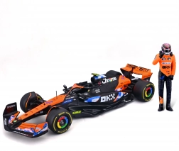 metalmodel af McLaren MCL38 F1 1:24 med kørerfigur
