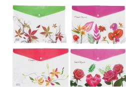 Mappe med tryk Blomst 26x36 cm