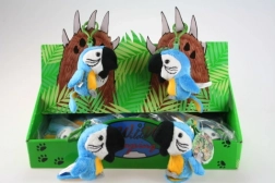 Plys blå papegøje nøglering 9 cm