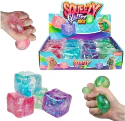 Antistress klembar glitrterning 6 × 6 cm