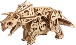 Ugears mekanisk 3D-træpuslespil TRICERATOPS med drivkraft