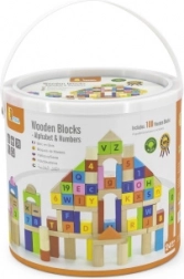 VIGA træpædagogiske klodser 100 stk – bogstaver og tal