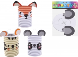 Lampion cylinder med dyremotiver 15 cm