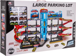Mega garageparkeringshus med små biler