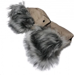 barnevognshåndvarmer 2-i-1 med pels latte new baby