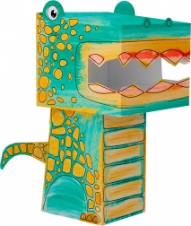 Papir 3D puslespil til farvelægning – kat – Tyrannosaurus