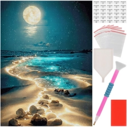 Diamantmaleri Strand – 40 × 30 cm MAALEO