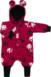 Baby bomuldsheldragt med hætte og ører NEW BABY Paw mørkerosa 86 (12–18 måneder)