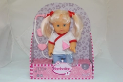 Dukke Nena 36 cm læge med stetoskop og flaske