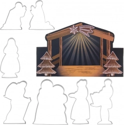 Sæt af udstikkere i rustfrit stål Jul – julescene fra Betlehem, 7 stk.