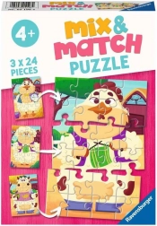 Ravensburger puslespil Mix & Match: mine venner fra gården 3×24 brikker