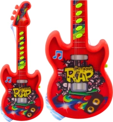 Elektrisk børneguitar med melodier og solmisation rød
