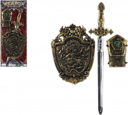 Ridder-sæt til børn med sværd, armbeskytter og skjold