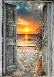 Diamantmaleri Udsigt til stranden 30x40 cm