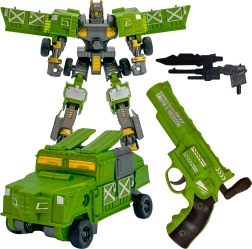 Woopie grøn transformerende kamprobot 3-i-1 med køretøj og skumdart‑affyrer