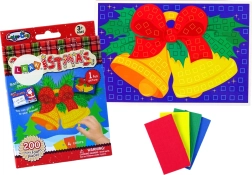 DIY farverig julemozaik klokke