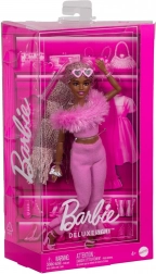 barbie deluxe style – lyserødt pels-sæt