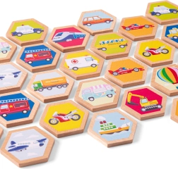 Træ-memo med transportmidler