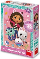 Sjovt puslespil med 200 brikker og diamanter