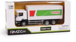 Metalmodel af lastbil SCANIA CASTROL 1:64 med pull-back drev