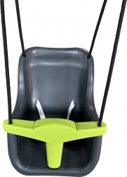 Plastisk børneswing med sikkerhedssele, antracit