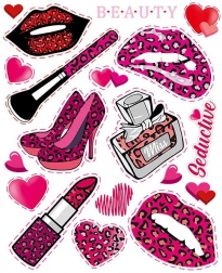 Stor ark med pink strygepatches til børn