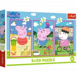 Puslespil 3x50 Peppa Pig - Styrken af venskab