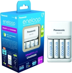 Eneloop oplader Smart and Quick BQCC55 + 4x AA batterier