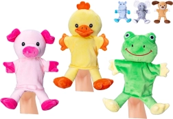 Plys hånddukke dyr 25 cm til babyer og børn